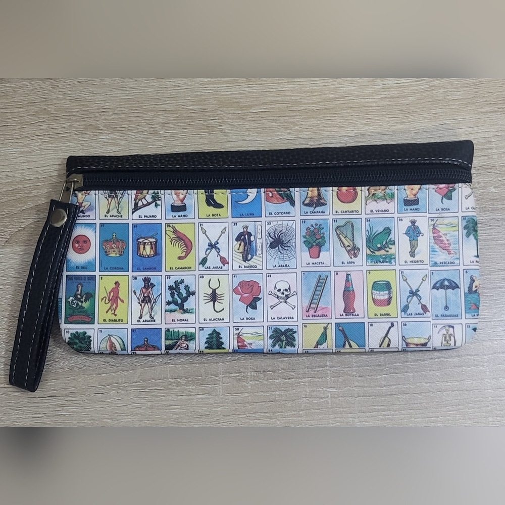 Colorful‎ Lotería Cardd Purse With Zipper.